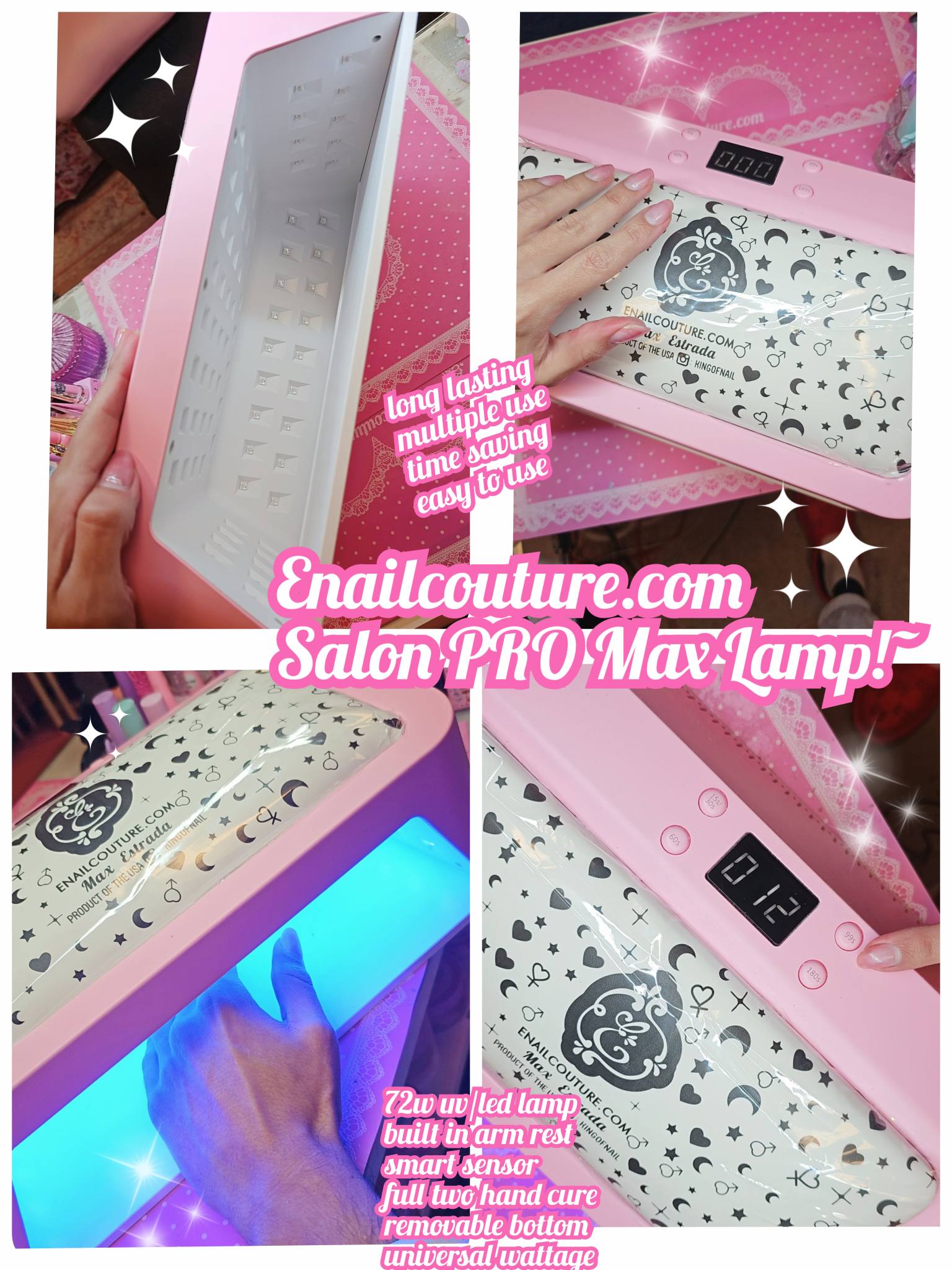 Salon PRO Max Lamp! (72W UV LED Nail Lamp with Arm Rest, Large Space Gel Nail Light Curing Dryer for Press On Nails, Nail Art, and Salon Use)