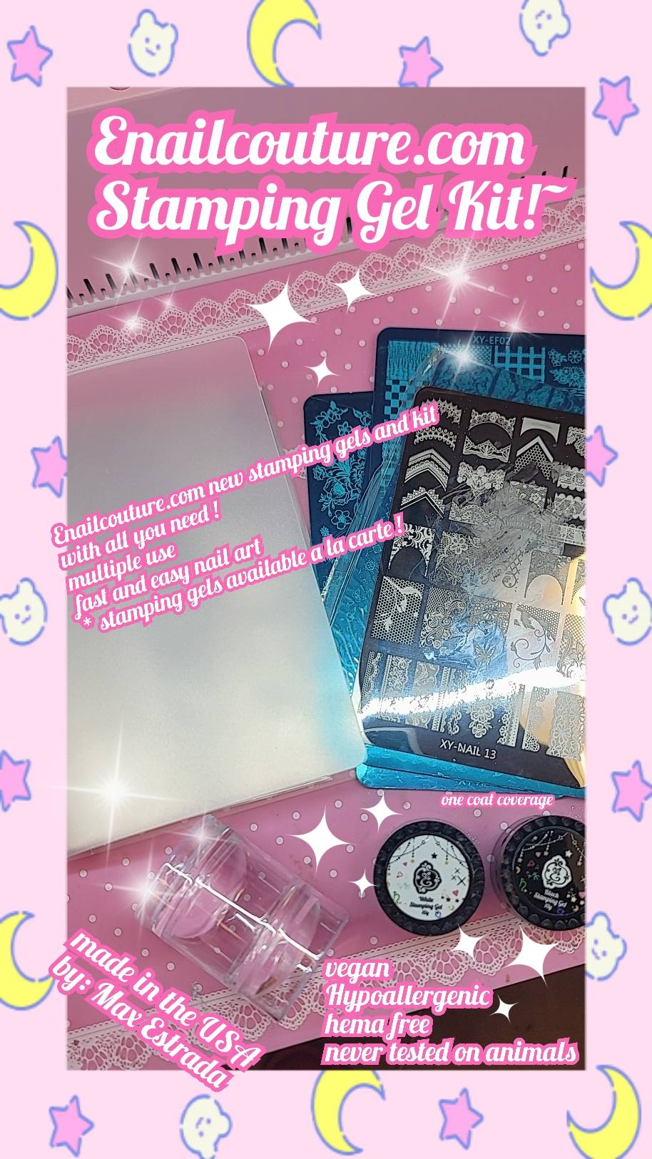 Stamping Gels Product Series !~ (Nail Art Stamping Polish,  Ombre Gel Polish Black&White, Gradient Pat Painting Gel Nail Polish French Manicure Kit with Nail Art Stamp Plate, Nail Stamper Scraper Set, UV/LED)