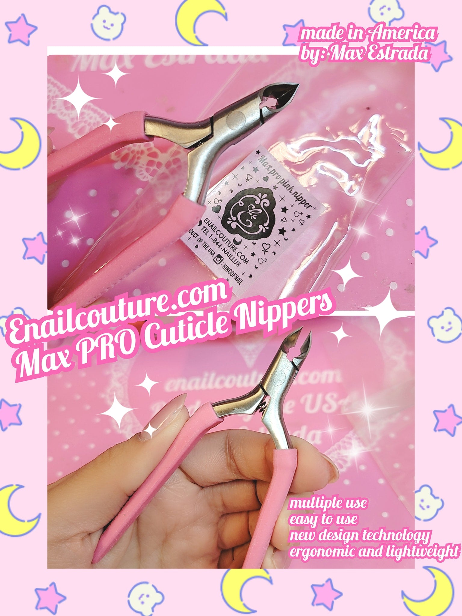 Max PRO Pink cuticle nipper!~ new 2024! (Cuticle Trimmer 3/4 Jaw Extremely Sharp Cuticle Nippers Stainless Steel Cuticle Clippers Cutter Remover Pedicure Manicure Nail Tool)