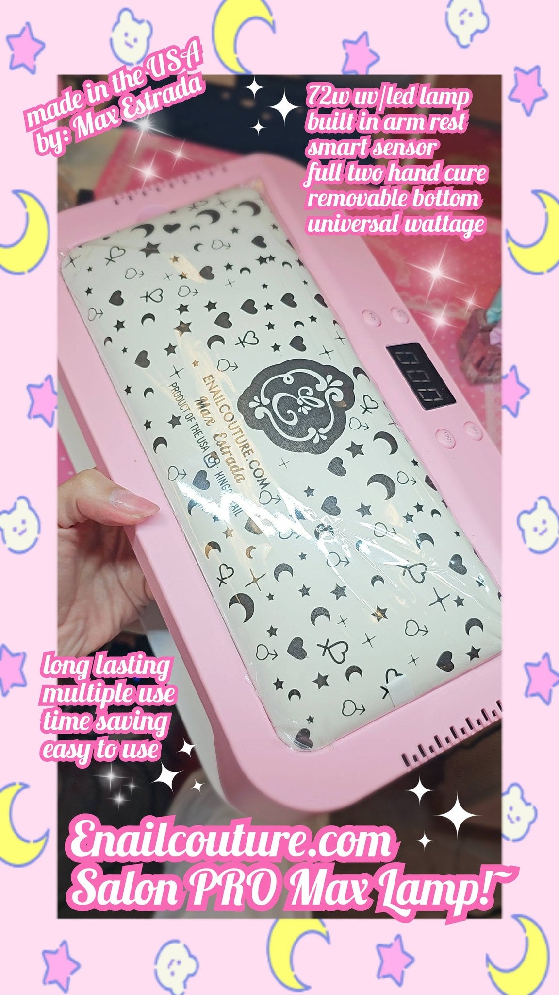 Salon PRO Max Lamp! (72W UV LED Nail Lamp with Arm Rest, Large Space Gel Nail Light Curing Dryer for Press On Nails, Nail Art, and Salon Use)