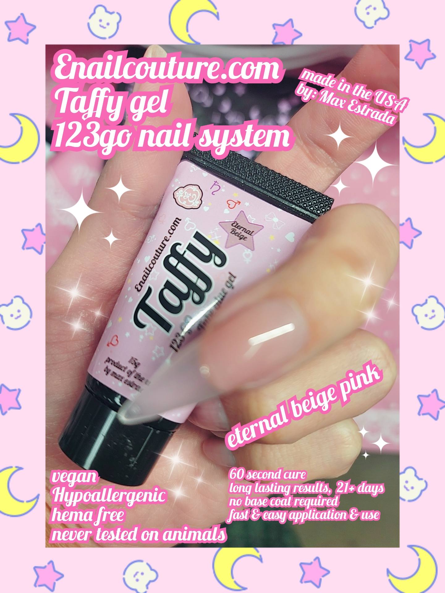 Taffy Gel ! 123go glue gel  (Soft Gel Nail Tips Glue Solid State Soak Off Super Strong Glue for Acrylic Nails Curing Needed for Nails Extension Press On Nails 15g)