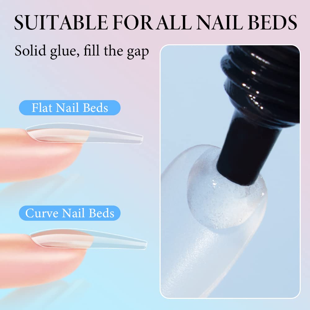 Taffy Gel ! 123go glue gel  (Soft Gel Nail Tips Glue Solid State Soak Off Super Strong Glue for Acrylic Nails Curing Needed for Nails Extension Press On Nails 15g)