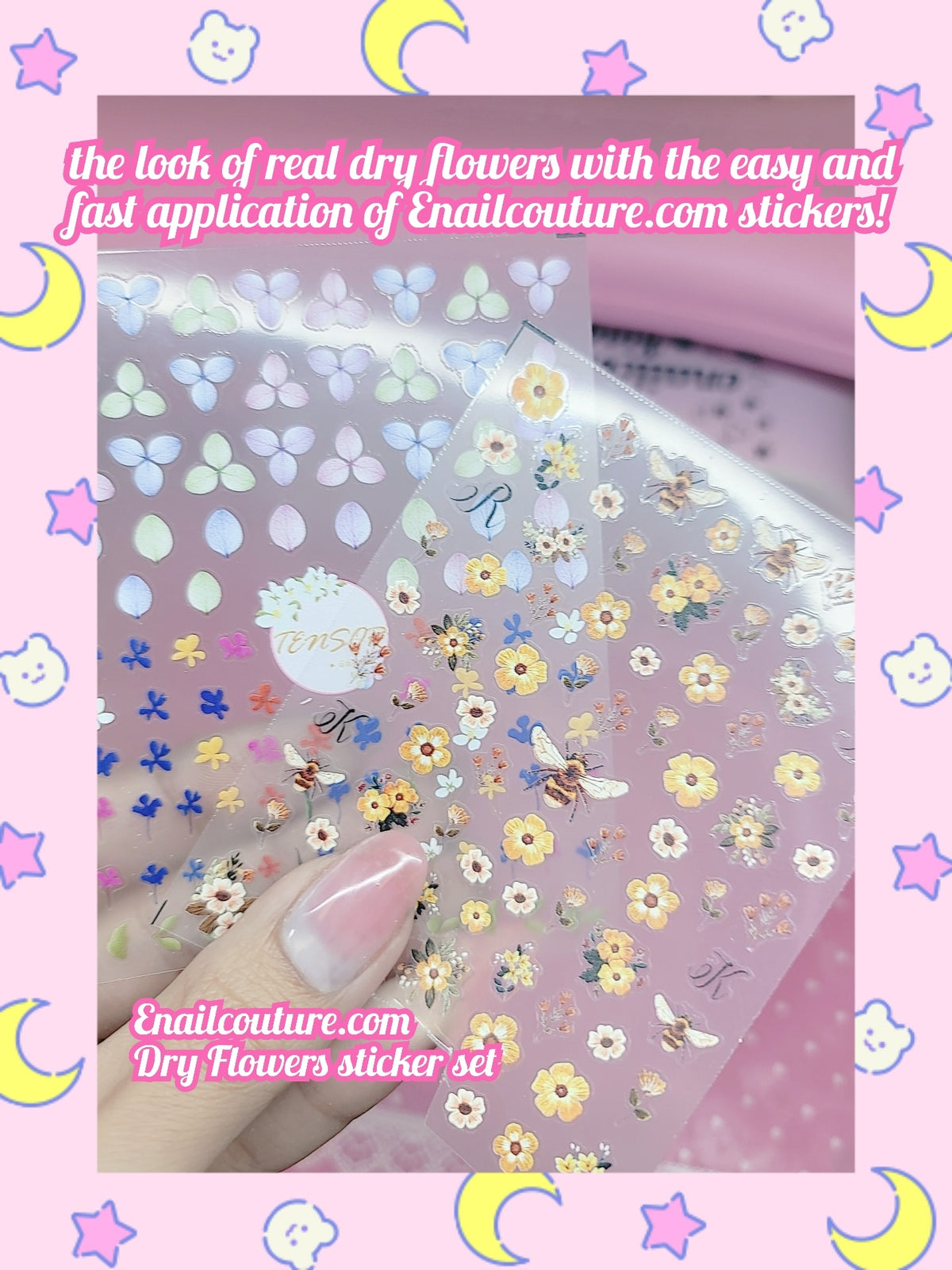 Dry Flower Nail Sticker Set! (Flower Nail Stickers Lilies Camellia Flo ...