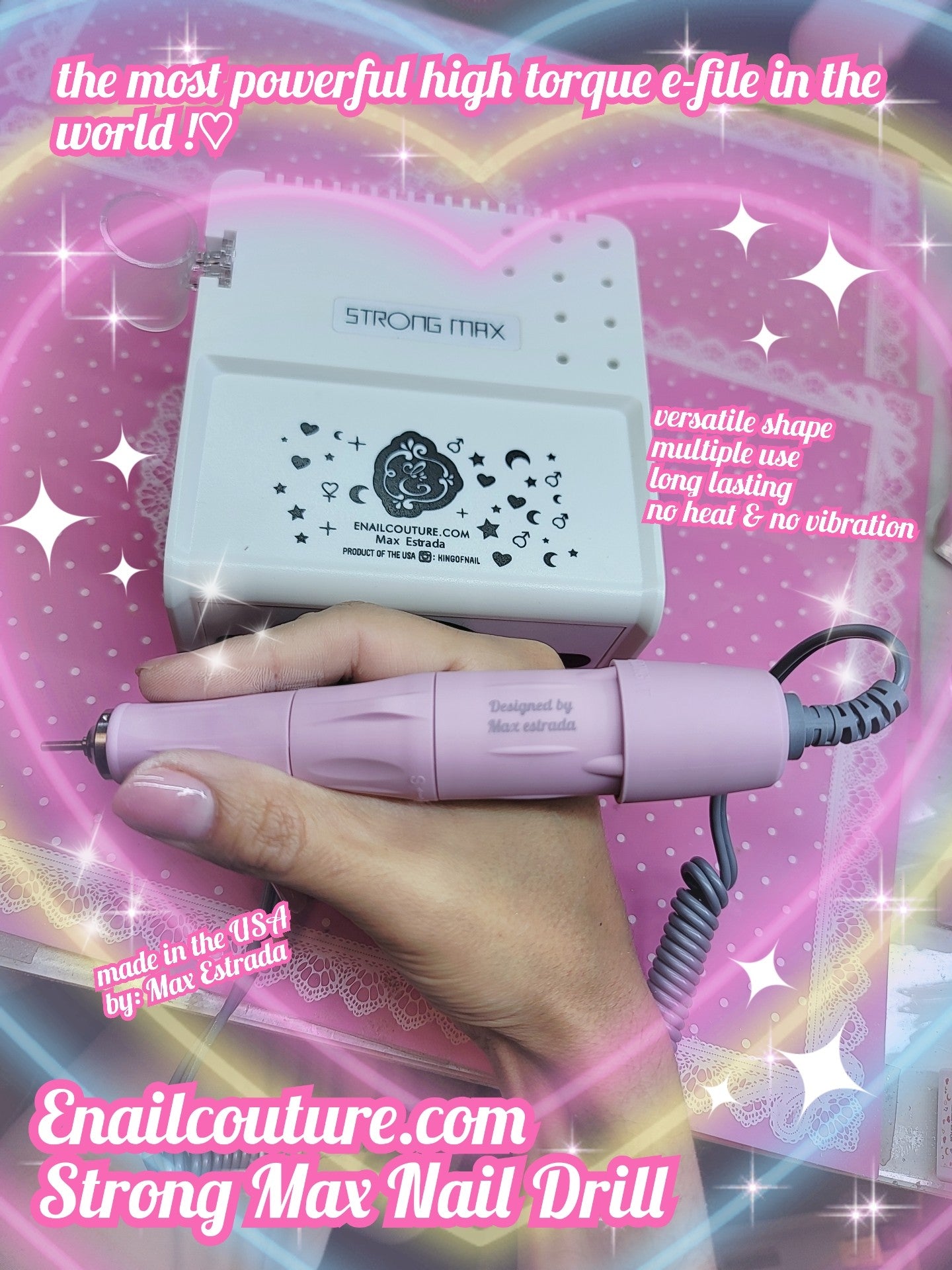 Strong Max Nail Drill (Nail Drill-210 Polishing Machines- Horse Power - High Torque Of 40000 rpm - For Laboratory, Finger And Toenail Care)