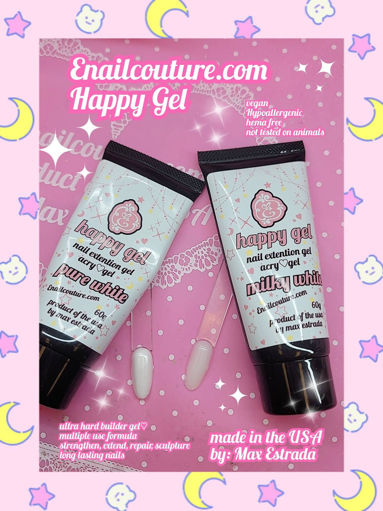 Happy GEL ~! acrylic/gel (hybrid gel ) (Poly Extension Gel, Poly Nail Gel of Nail Art decoration Acrylic Extension Nail gel)