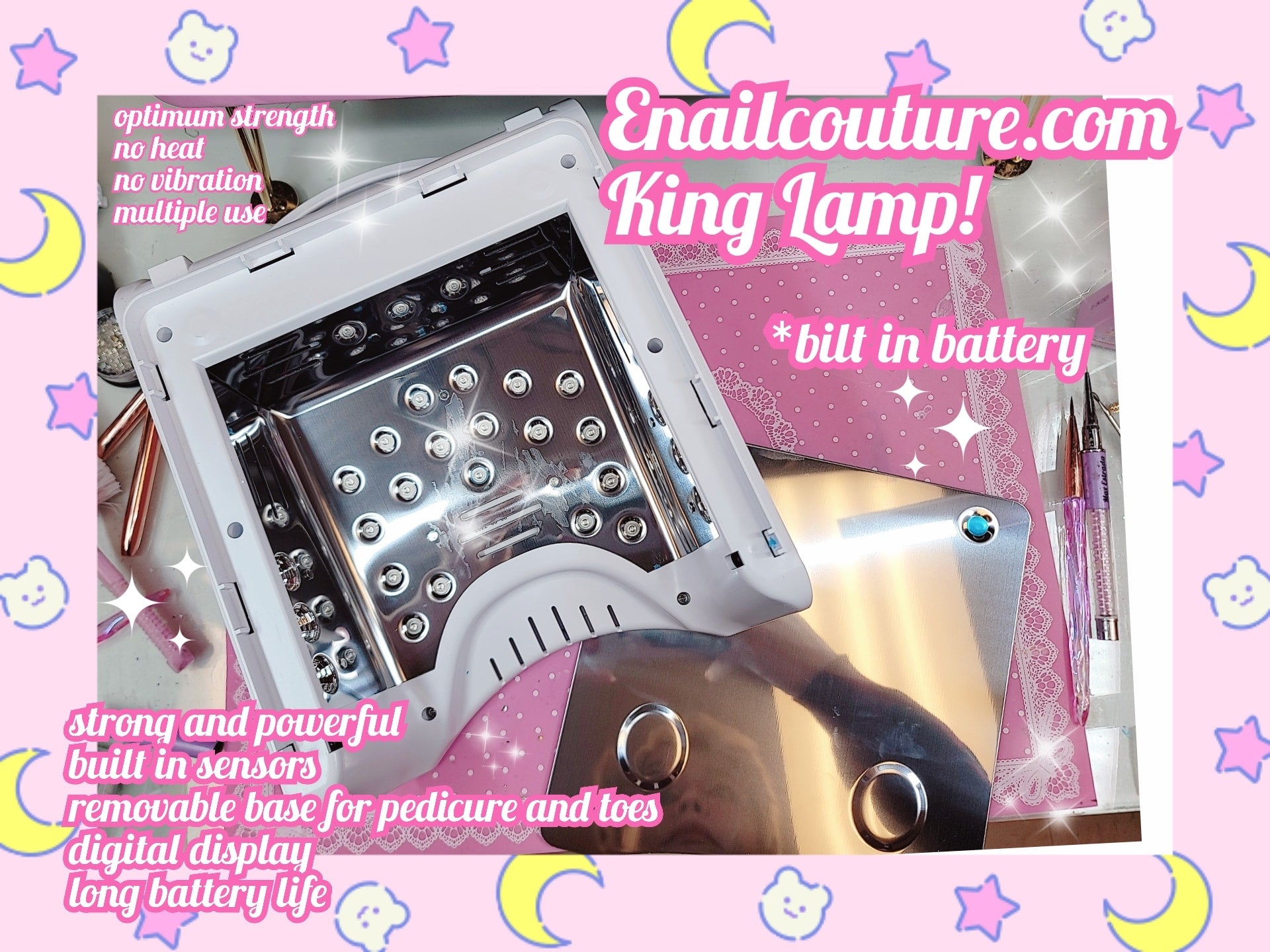 King Lamp ! (112W Rechargeable UV LED Nail Lamp, Faster Wireless Nail Dryer Gel Polish Light 42 Beads & Portable Handle, Professional Curing Lamp For Fingernail and Toenail, Auto Sensor & Quick Dry Nail Machine)