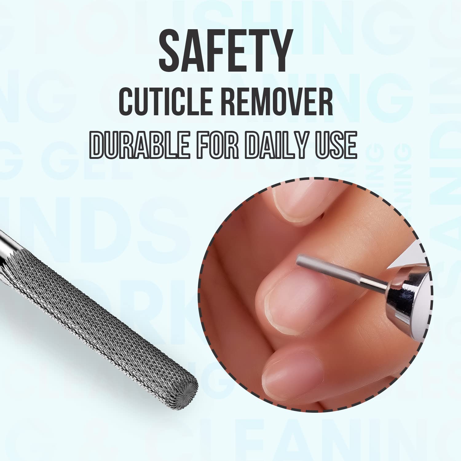 Easy Bit (Cuticle Nail Drill Bit, Safety Carbide Cuticle Remover Drill Bit Under Nail Cleaner Dead Skin Nail Prepare 3/32" For Electric Nail File Nail Buffer Bit-3XF)