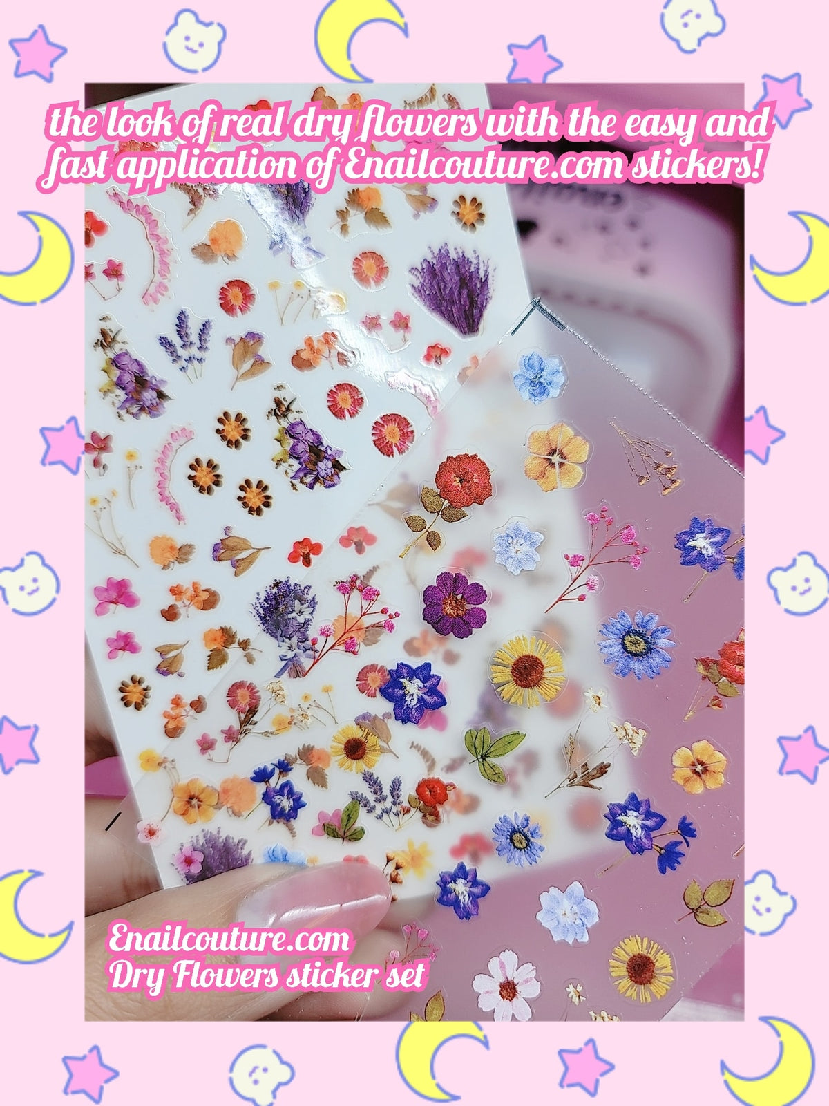 Dry Flower Nail Sticker Set! (Flower Nail Stickers Lilies Camellia Flo ...