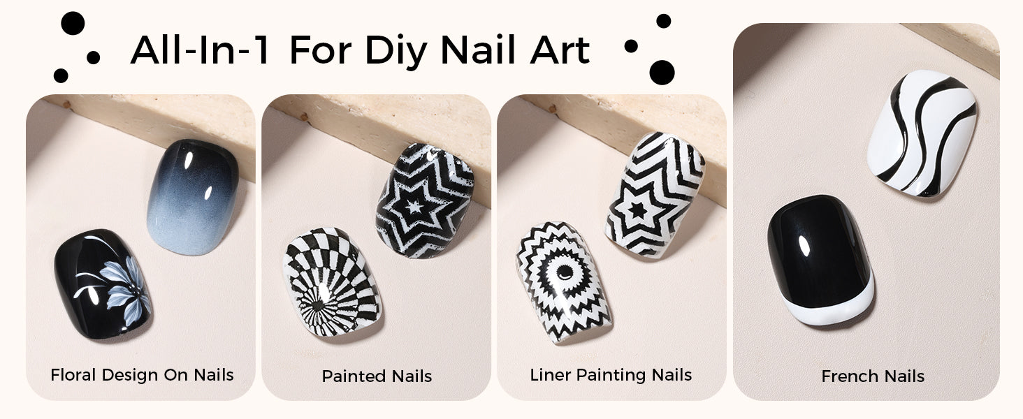 Stamping Gels Product Series !~ (Nail Art Stamping Polish,  Ombre Gel Polish Black&White, Gradient Pat Painting Gel Nail Polish French Manicure Kit with Nail Art Stamp Plate, Nail Stamper Scraper Set, UV/LED)