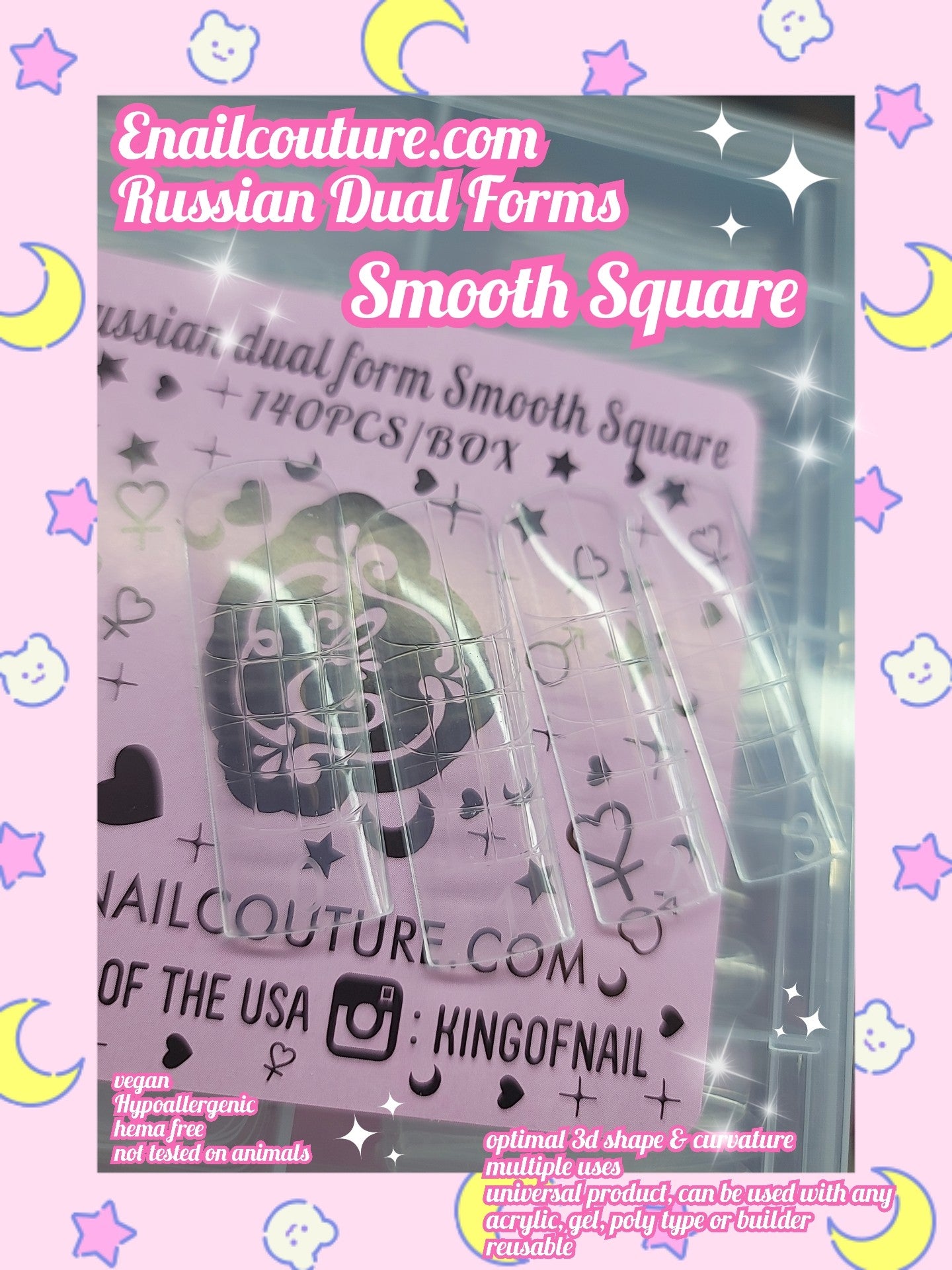 Russian Dual Forms!~ (Dual Nail Forms,Pointed Shape Extension Poly Nail Gel Nail Forms Full Cover Nail Molds 12 Sizes for Solid Nail Gel Glue Nail Art Design Salon)