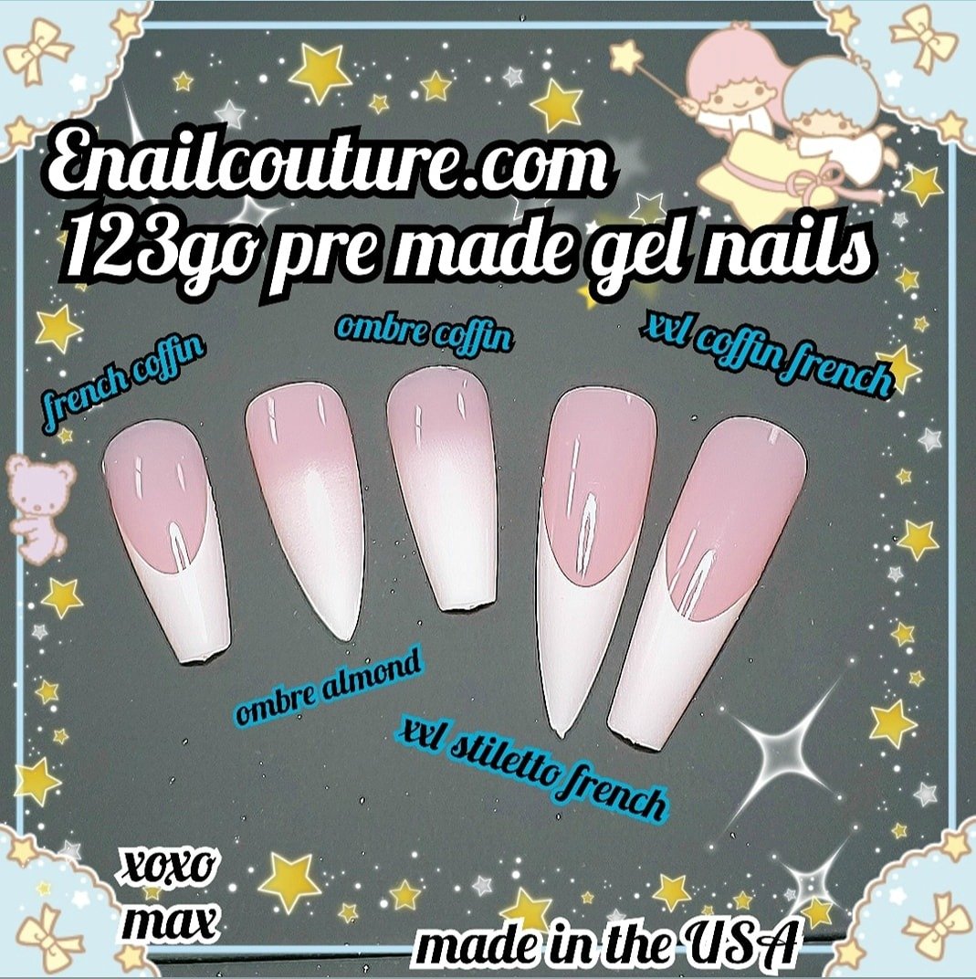 123 Go! Nail KIT (Soft Gel Full Cover Tips Kit for Soak Off Nail Extensions, Jelly Tips False Press on Nails)