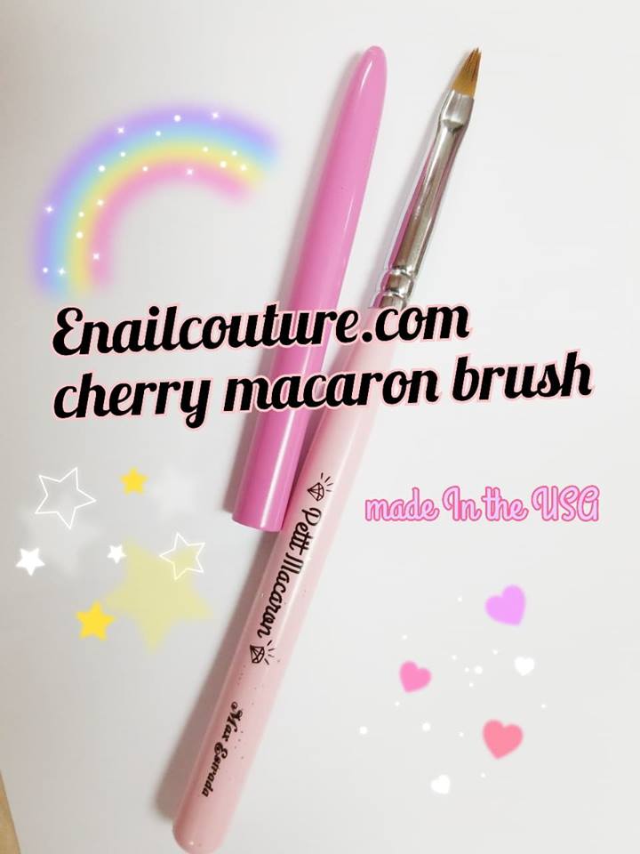 Cherry Petit Macaroon - (gel brush sharp oval size 4)