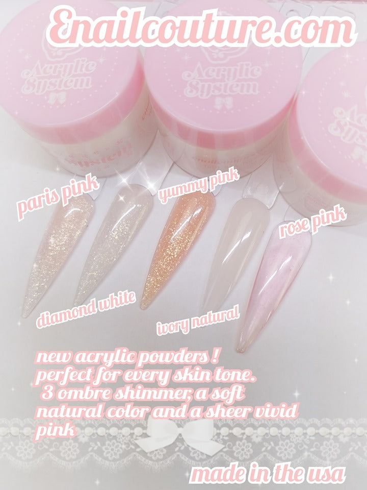 yummy pink powder(glitter/shimmer ombre acrylic powder