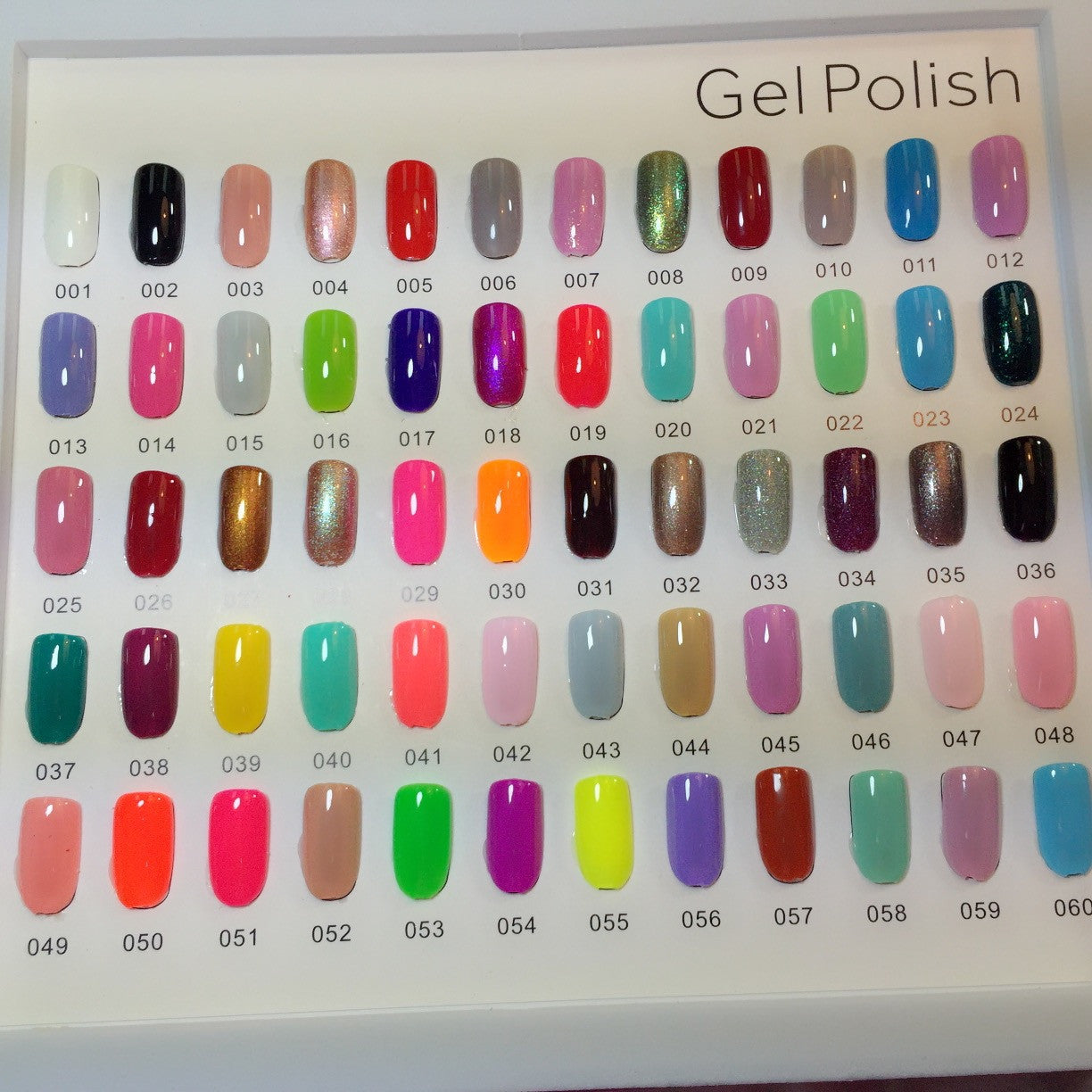 Gellux Nail Polish Colour Chart