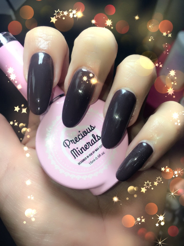 precious minerals 072, nude to black color changing (Soak Off Nail Gel Color Changing Mood Gel Polish Temperature Change)
