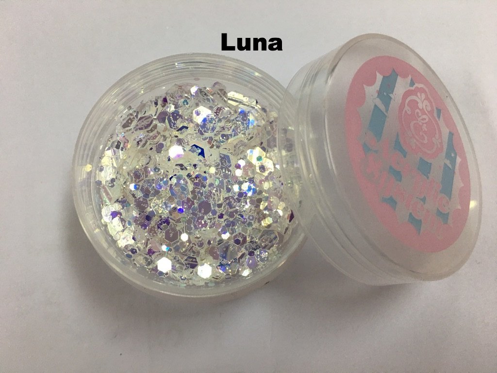Pink Moon Dream glitter Set (Set of 9 Holographic Nail Glitter Mermaid