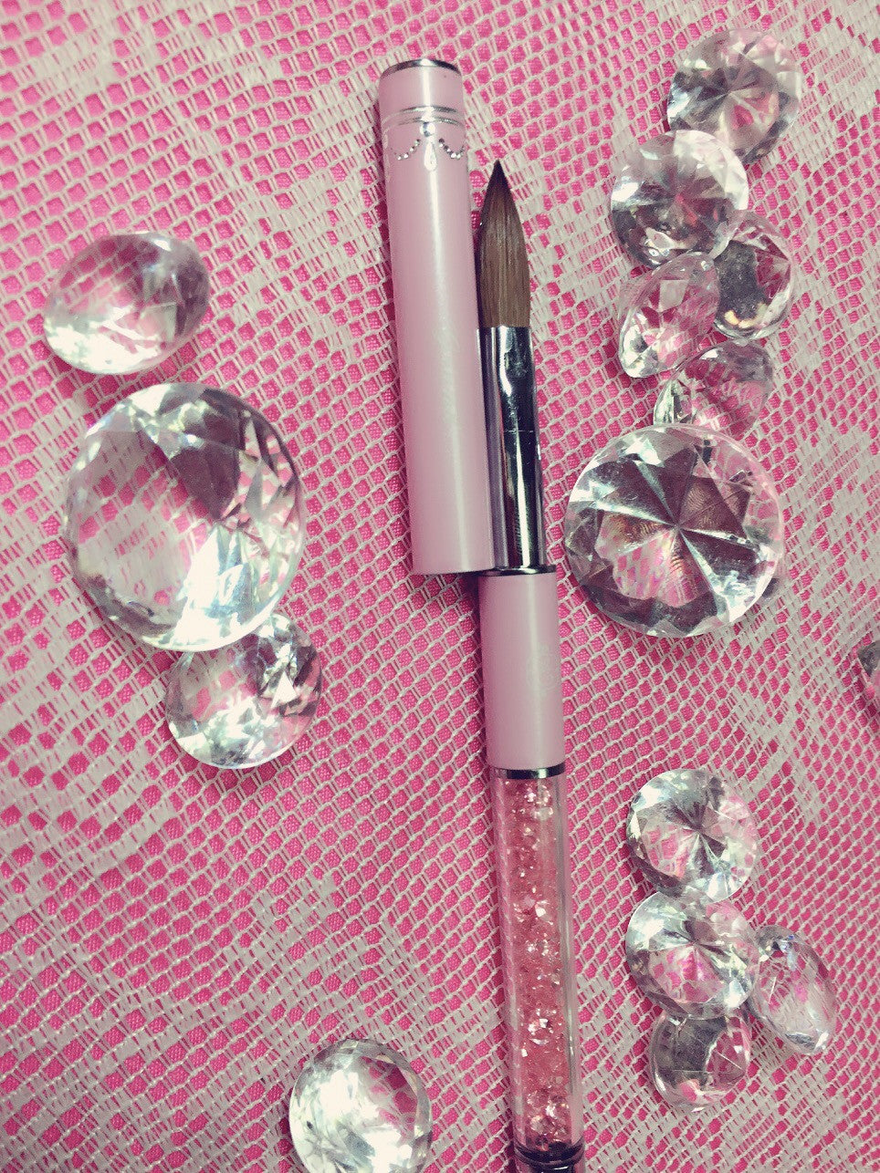 The Pink Diamonds Nail Brush Grand!~ (size 10 kolinsky acrylic brush )
