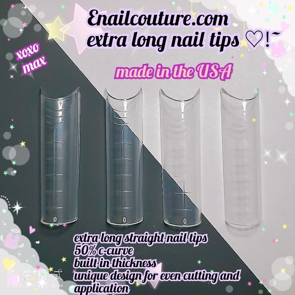 Extra long nail tips !~  (XXL Extra Long french Fake Nails,Curve Clear Nails Tips,Press On Nails,False Nails,Glue On Nails,half cover Nail Tips)