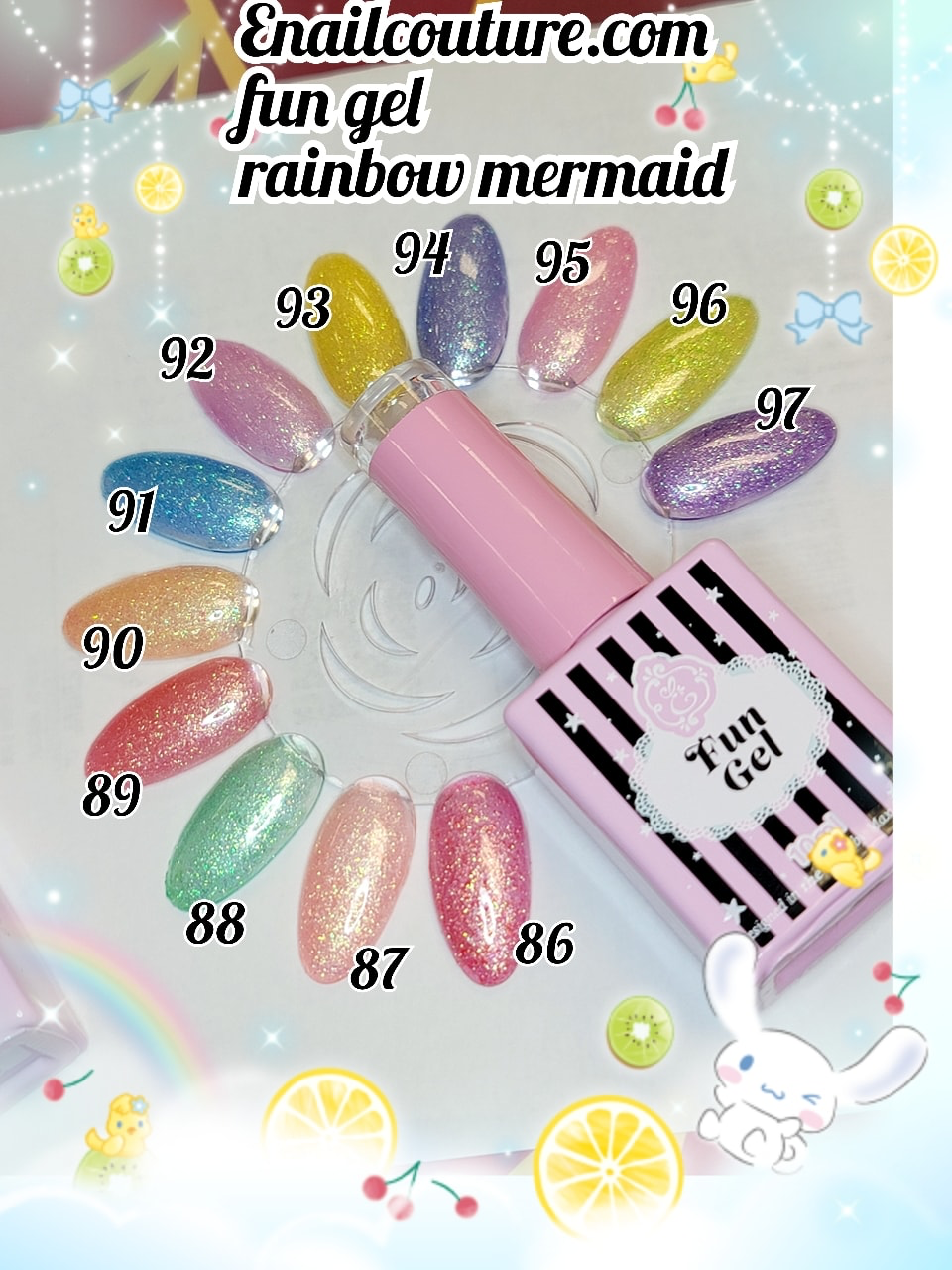 Rainbow Mermaid, FUN gel collection 2020  !~ ( Gel Nail Polish Set, Neon Glitter ombre, gradient Colors Soak Off UV LED,)