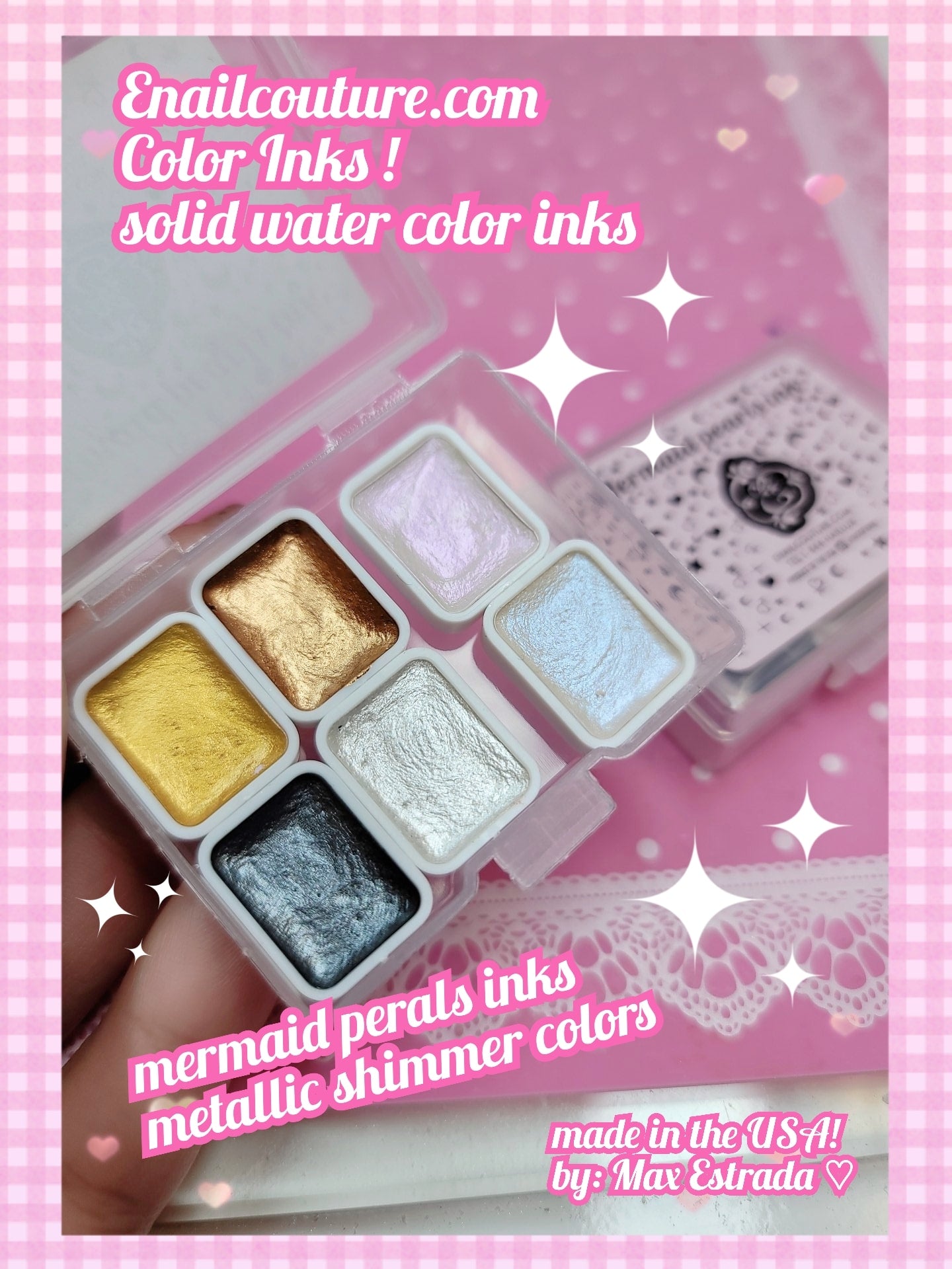 Solid Shimmer Nail Watercolor Palette