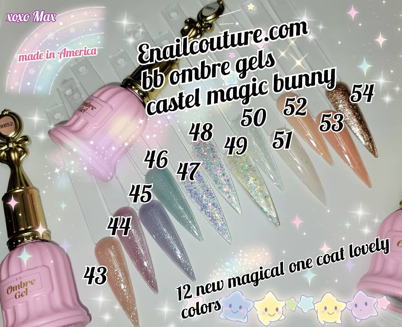 castel bunny magic, bb ombre gel (Pink Confetti Gel Nail Polish- 12 Colors Nude Pink Series Gel Polish Glitter Set, Soak Off Nail Lamp Cured Gel Polish nude Nail Varnish Manicure, Nail Art)