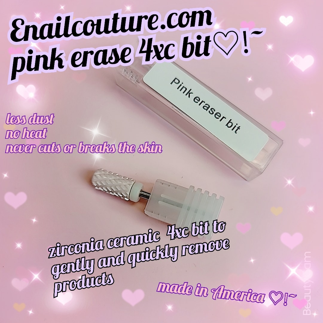 Pink Eraser bit !~3/32" Professional - Smooth Top Small Barrel pink ceramic (4XC or XXXX Coarse)