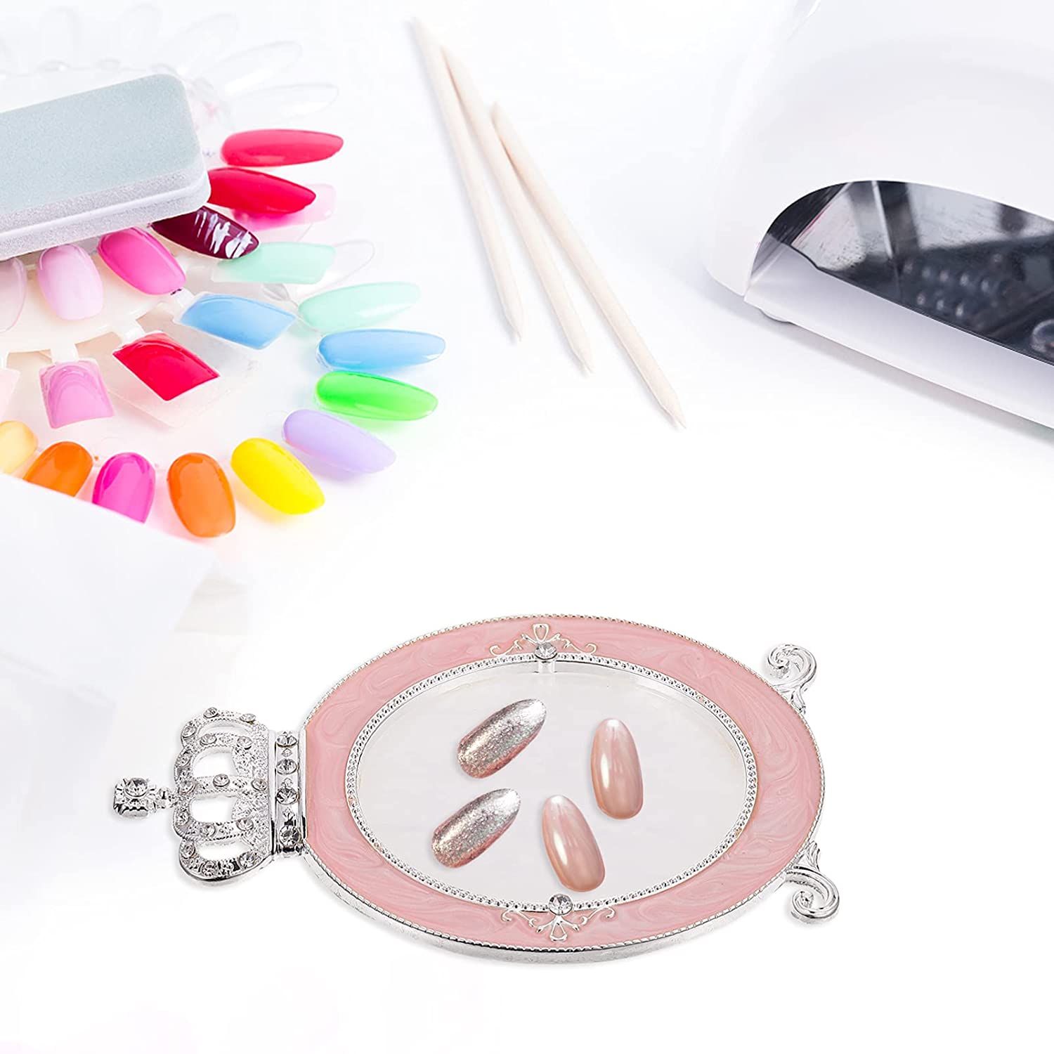 Nail Art Palettes Nail Display Board Color Mixing Toning Glass False Lashes  Glue Hold Makeup Palette Nail Art Display Cosmetic Mixing Tools