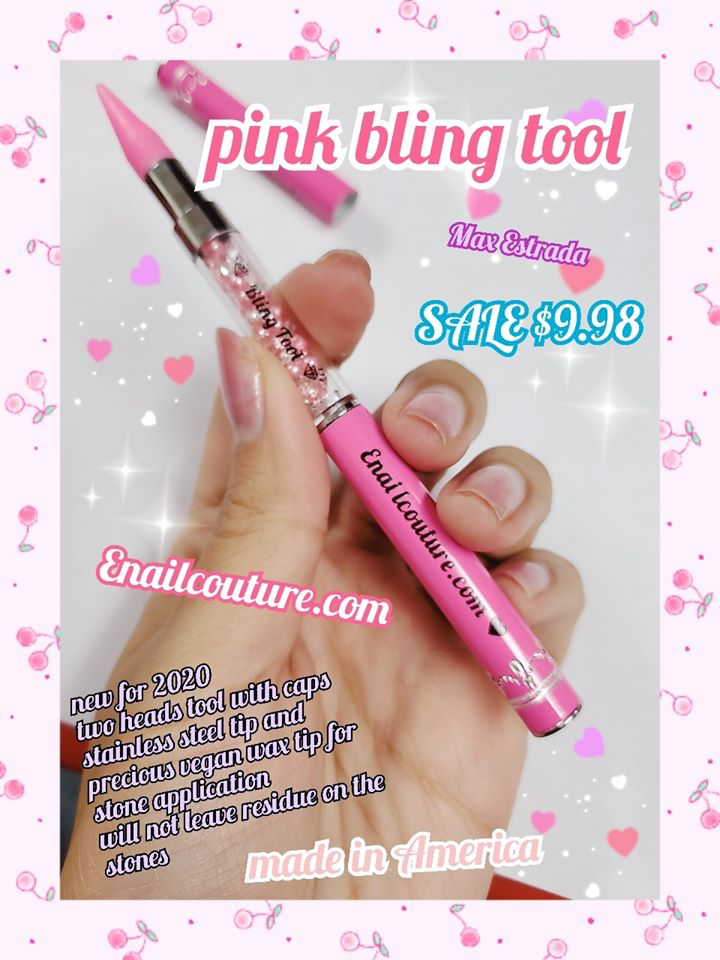 Daily Charme Pink Crystal Rhinestone Pick-Up Tool