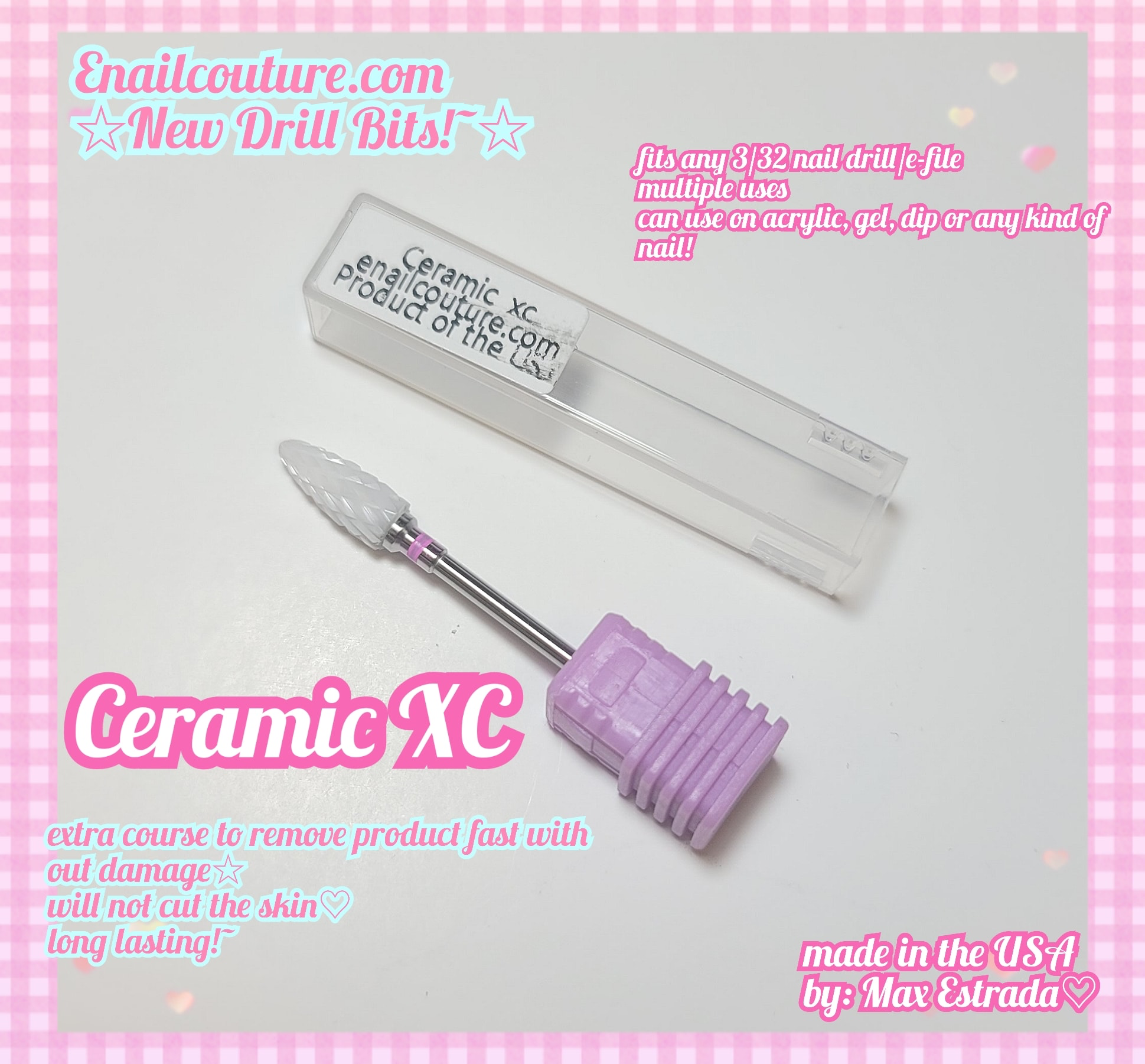Ceramic XC bit (Ceramic Nail File Drill Bit Professional 3/32" Rotary Burr for Nail Art Salon Extra Corse-XC Grit)