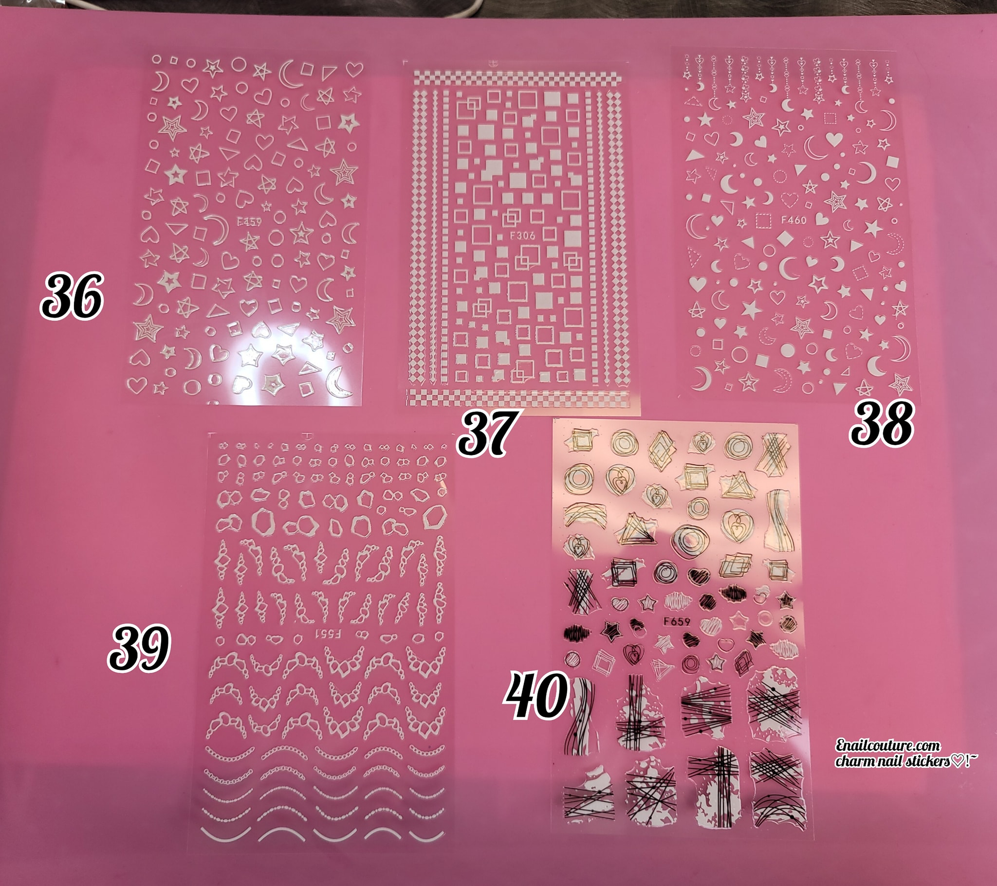 Charm Nail sticker, (flat & 3D Self-AdhesiveNail Decals Leaf Nail Art Stickers Colorful Mixed Nail Decorations)view ALL