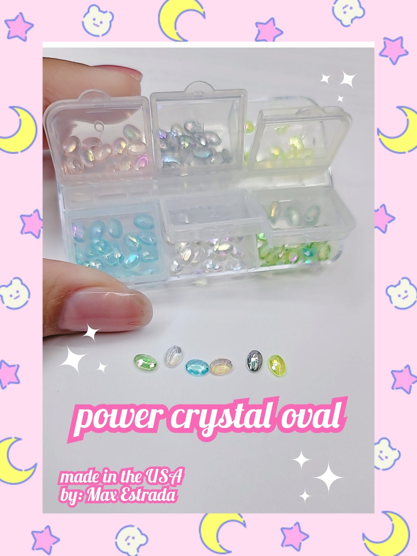 Power Crystal Oval (Nail Rhinestones Kit, AB Crystal Rhinestones for N