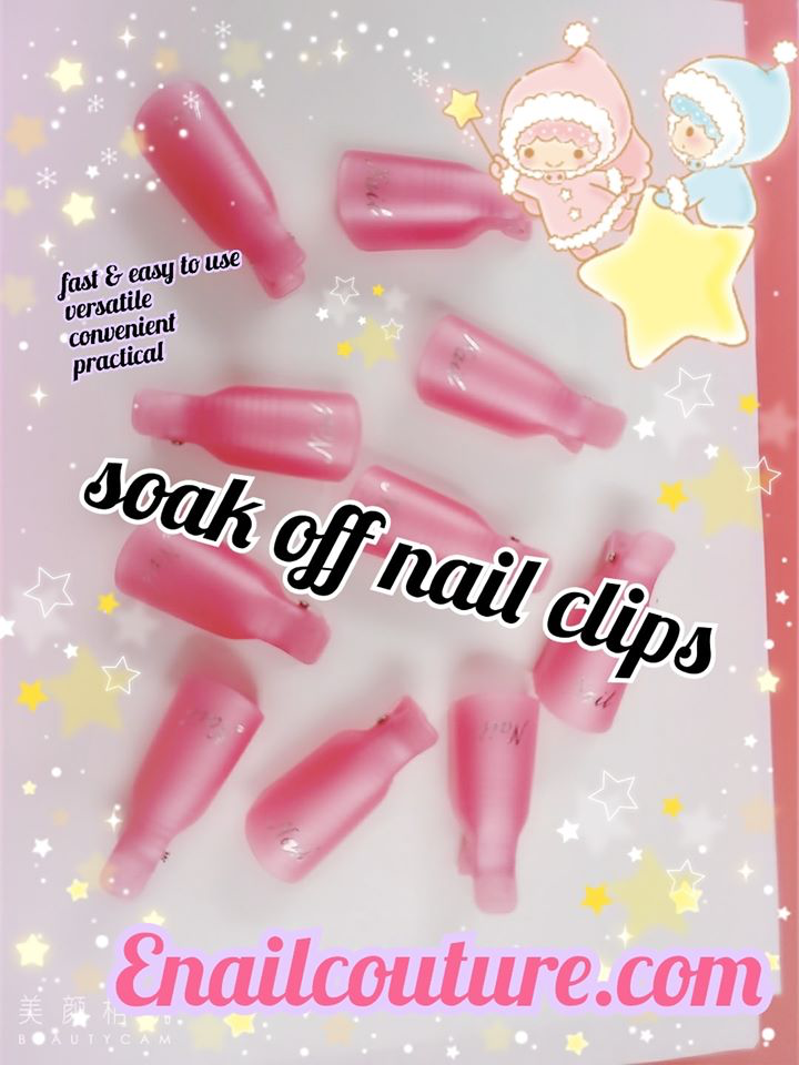 soak off nail clips (Gel Nail Polish Remover Wrap Clips Acrylic Nails Art Soak Off Clip UV Manicure Pedicure Nail Tool Pink Color)