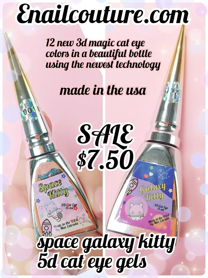 space galaxy kitty gels!~ (NEW 5d cat eye color gels, now 25 colors)(Cat Eye Gel Nail Polish Set Soak Off UV LED light Starry Sky Effect Magic Gel Nail Polish Kit Manicure Nail Art )