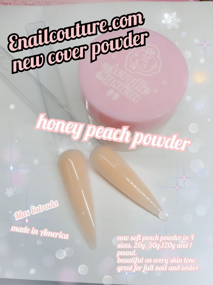 honey peach powder(cover peach/ ombre acrylic powder) (Professional Acrylic Nail System Acrylic Powder Nail Art Powder for Nail Extension French Nails)
