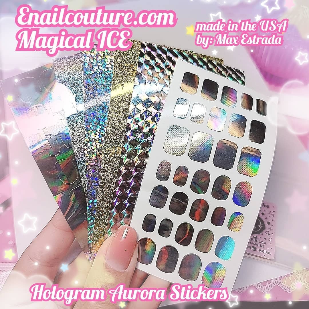 Nail Stickers Shiny Holographic Self-Adhesive Decals Art DIY