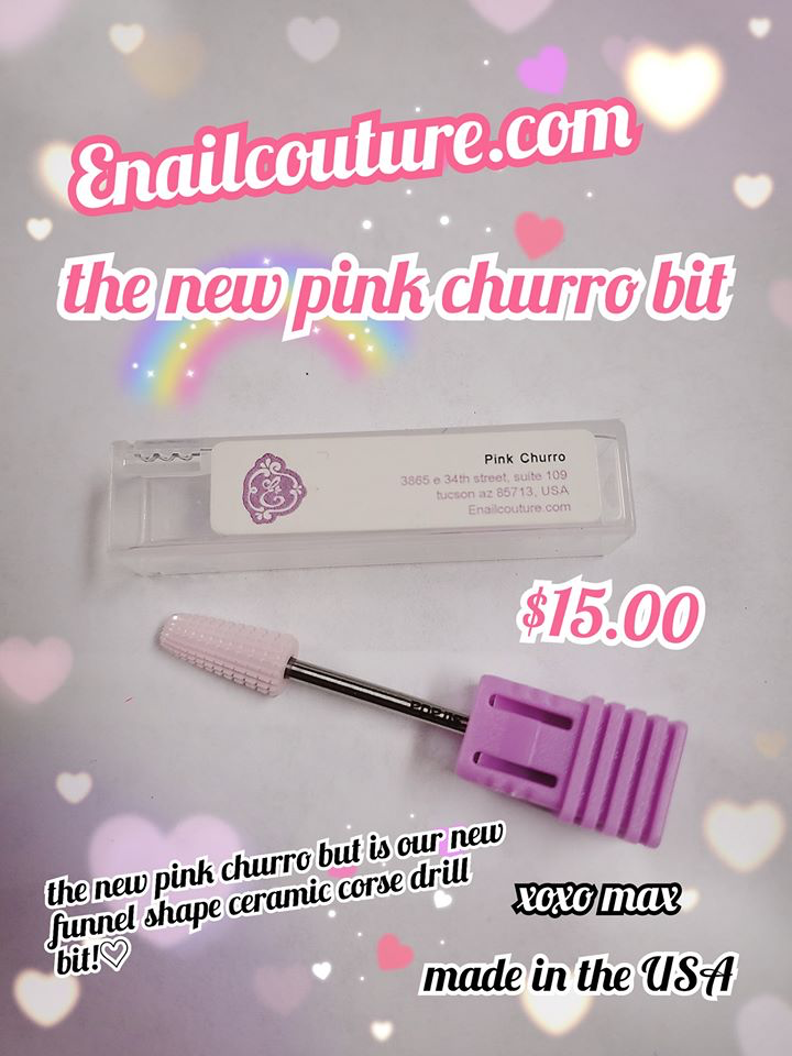 pink churro drill bit  !~ 5in1 pink zirconia ceramic nail drill  bit