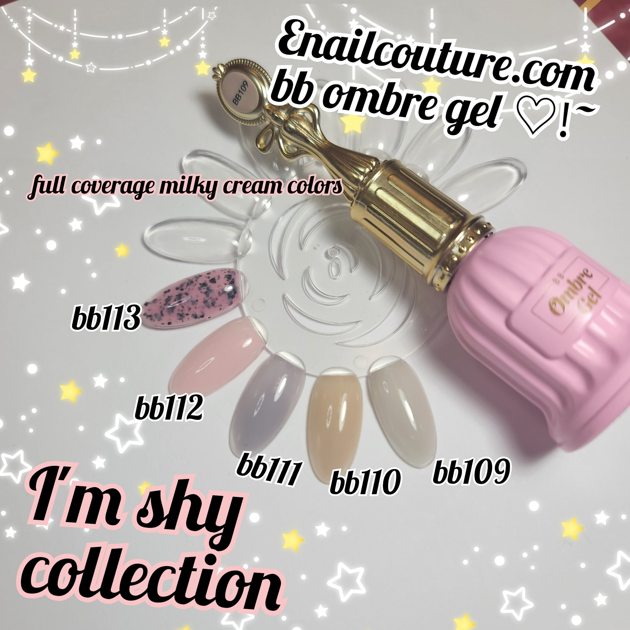 I'm Shy - full cover cream Gels!~ bb ombre (Confetti Gel Nail Polish Kit Colors Nude Pink Series Gel Polish Glitter Set, Soak Off Nail Lamp Cured Gel Polish Summer Nail Varnish Manicure)