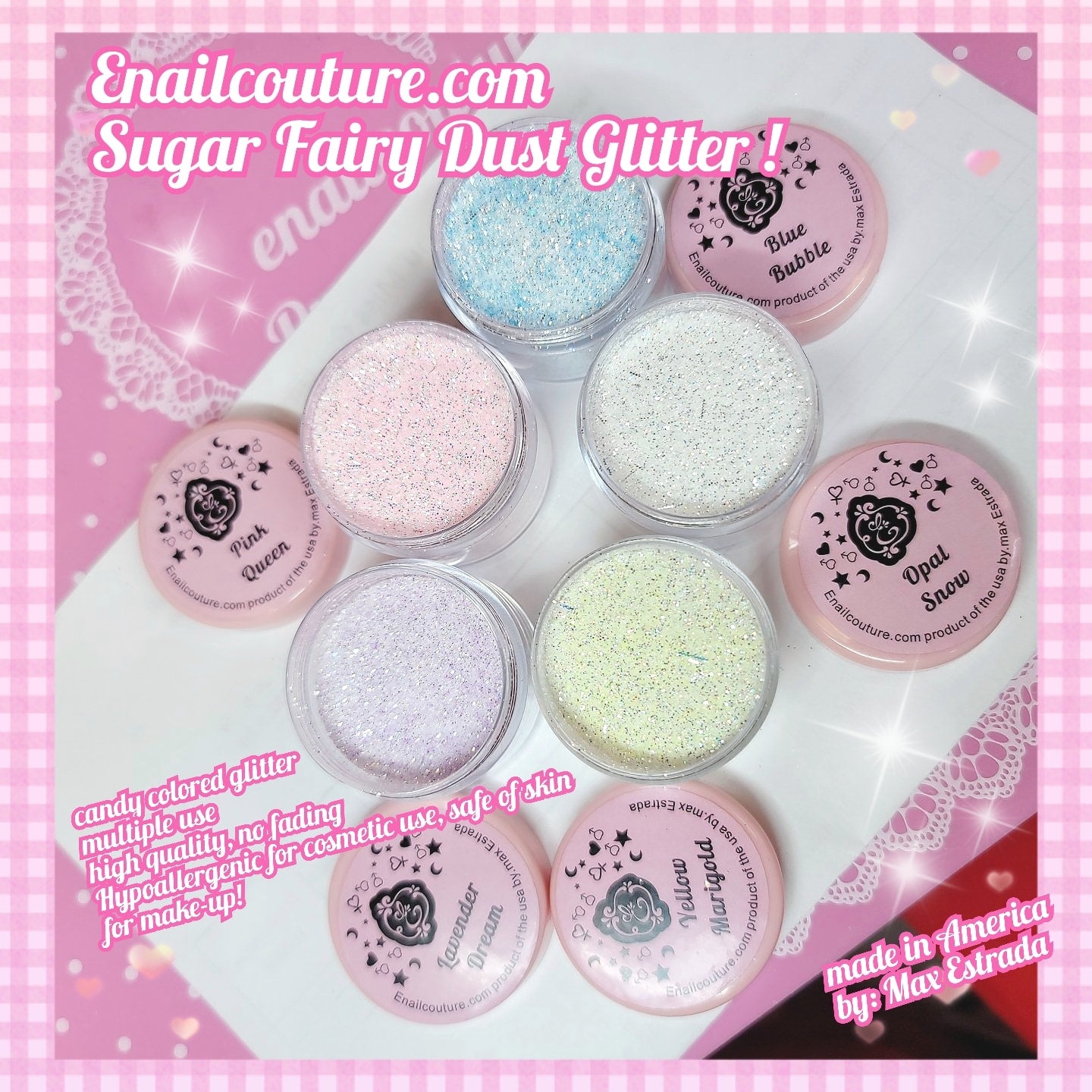 Sugar Fairy Dust Glitter (Holographic Nail Art Glitters Shinning Sugar  Effect Nail Powders Laser Candy Color Nail Art Supplies Flakes Dipping Dust