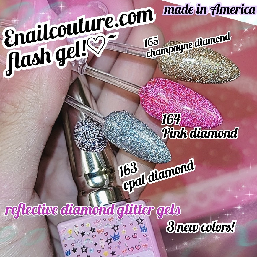 Flash gel, Reflective Glitter Gel !~ (Explosion Diamond Gel Nail Reflective  Sparkling Nail Polish Bright Glitter UV Nail Gel Broken Diamond Gel Nail