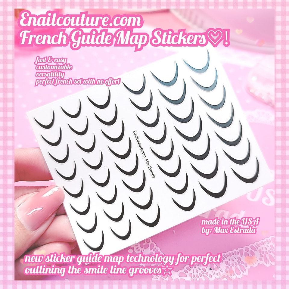 3 Packs French Manicure Nail Art Tip Guide Sticker Stencil Round Form  Decoration 