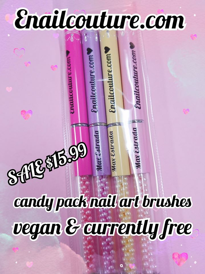 Candy Pack Nail Art Brush Set (4 pack vegan brushes)