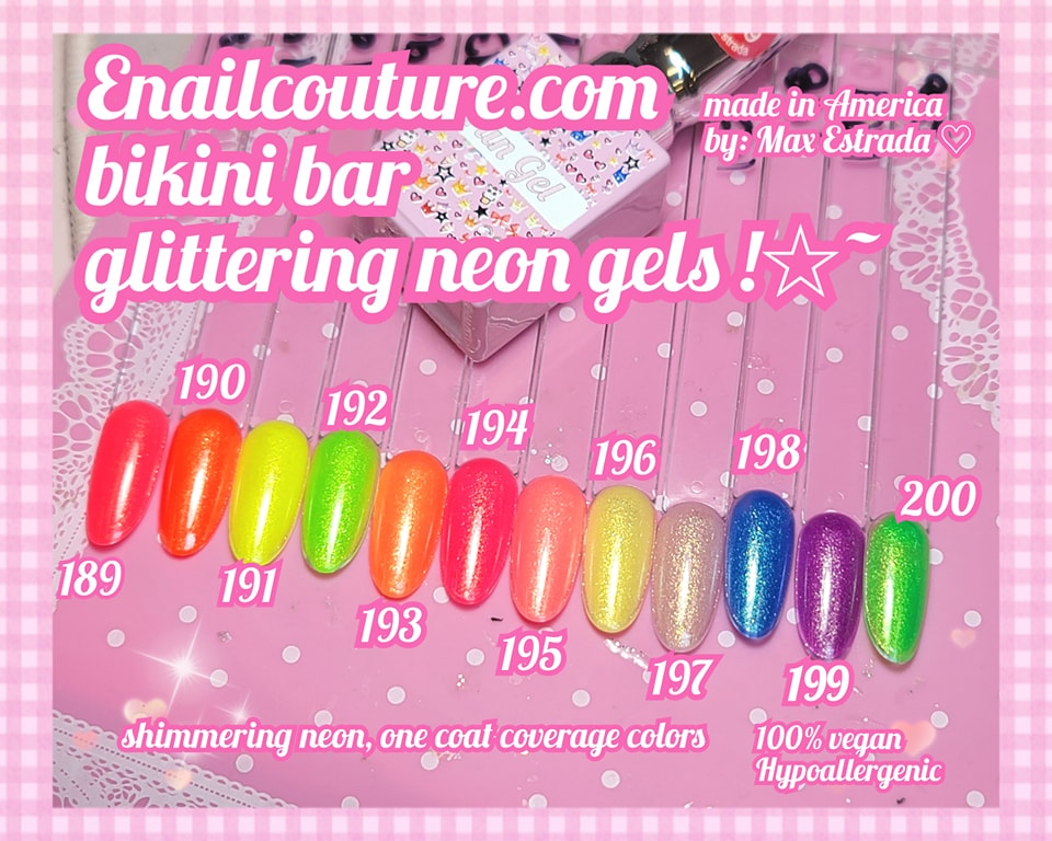 Bikini Bar Glitter Neon (Glitter Gel Nail Polish, 12 Shades Neon Nail Polish,Green Purple Red Neon Gel Nail Polish Kit)