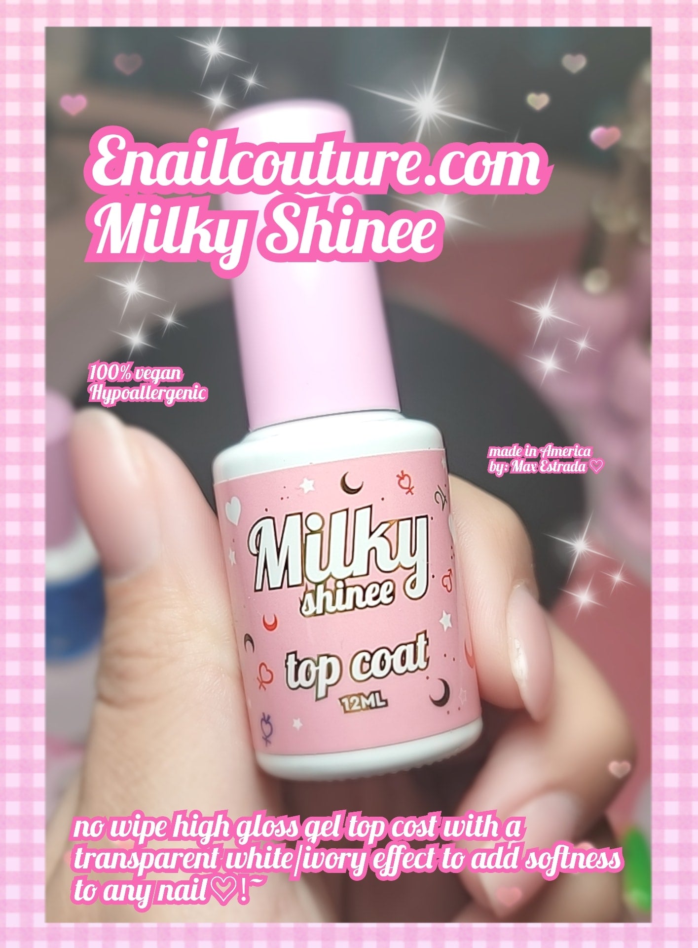 Milky Shinee (Milky White Gel Nail Polish,TranslucentJelly Nude White Gel Polish LED Manicuring Varnish)