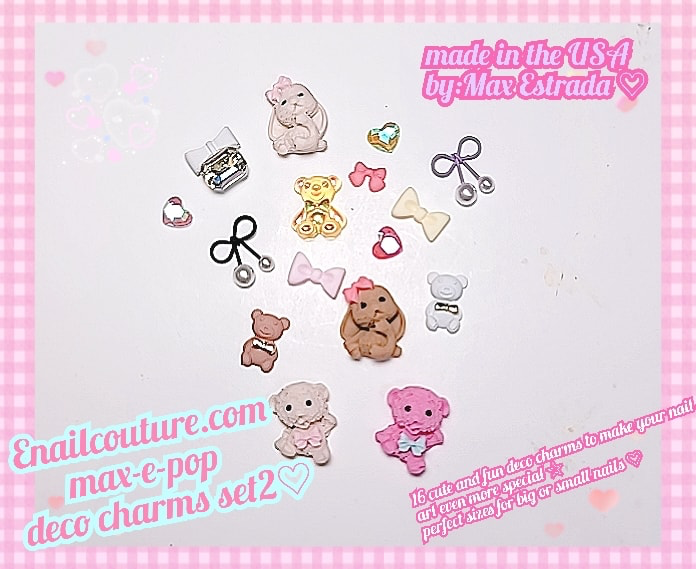 max-e-pop deco 3d charms! (3D Butterfly Bow Nail Charms Acrylic 3D Nail Art Charms, 3D Cute Bear Resin  Nail Art Charms for Nails Accessories Supplies DIY Jewelry Crafting)