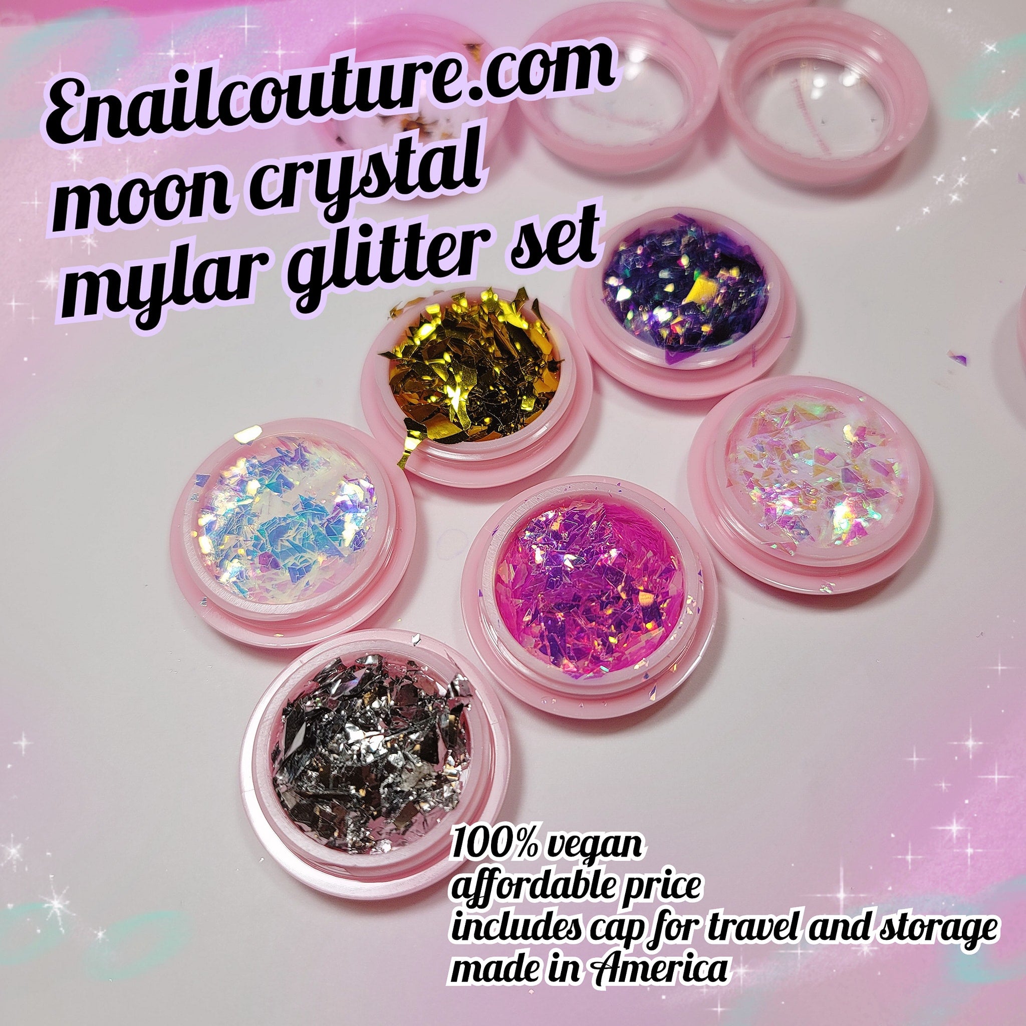 Moon Crystal glitter set (Nail Art Glitter Mylar Slices Irregular Sequ