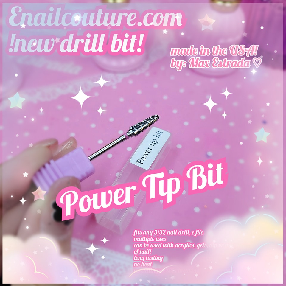 Power Tip Drill Bit (Carbide Drill Bits Tapered Cone Cuticle Clean Bit Nail Art Pedicure Manicure Tools Accessories corse Grit Silver)