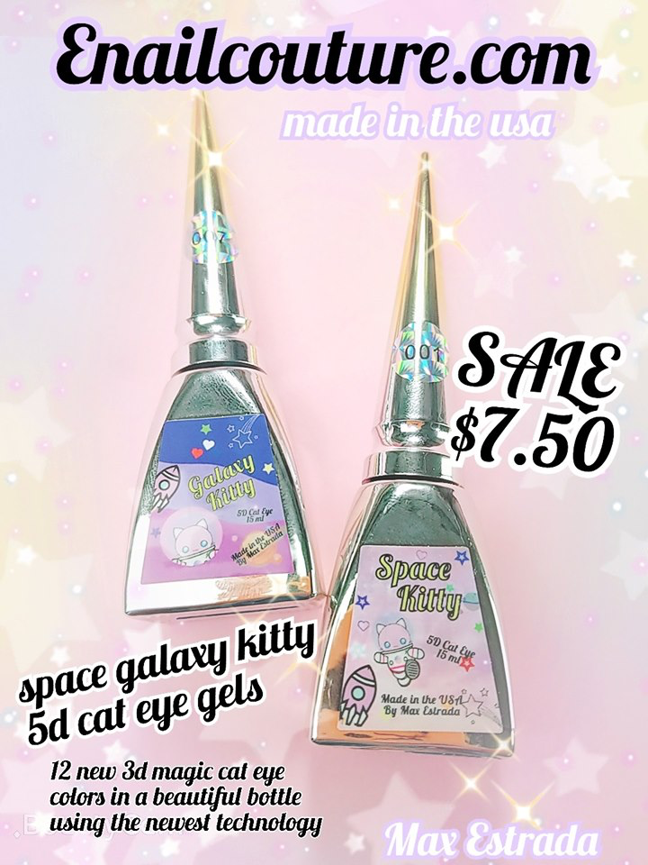 space galaxy kitty gels!~ (NEW 5d cat eye color gels, now 25 colors)(Cat Eye Gel Nail Polish Set Soak Off UV LED light Starry Sky Effect Magic Gel Nail Polish Kit Manicure Nail Art )
