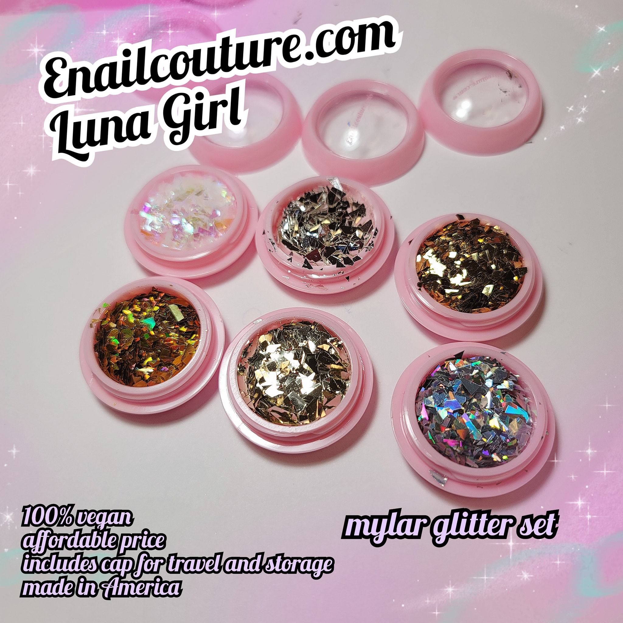 Luna Girl (Nail Art Glitter Mylar Slices Irregular Sequins Glass Piece