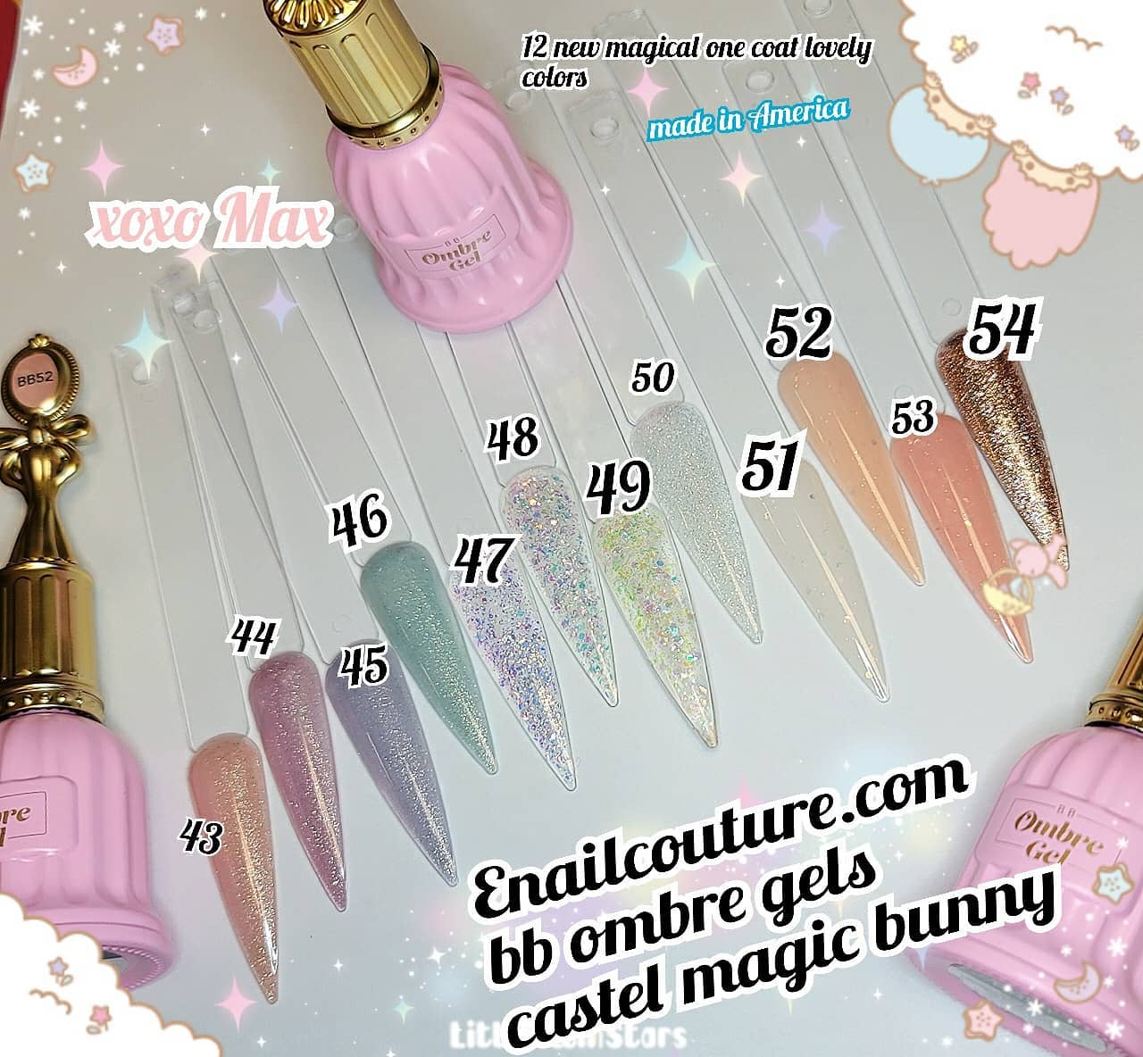 castel bunny magic, bb ombre gel (Pink Confetti Gel Nail Polish- 12 Colors Nude Pink Series Gel Polish Glitter Set, Soak Off Nail Lamp Cured Gel Polish nude Nail Varnish Manicure, Nail Art)