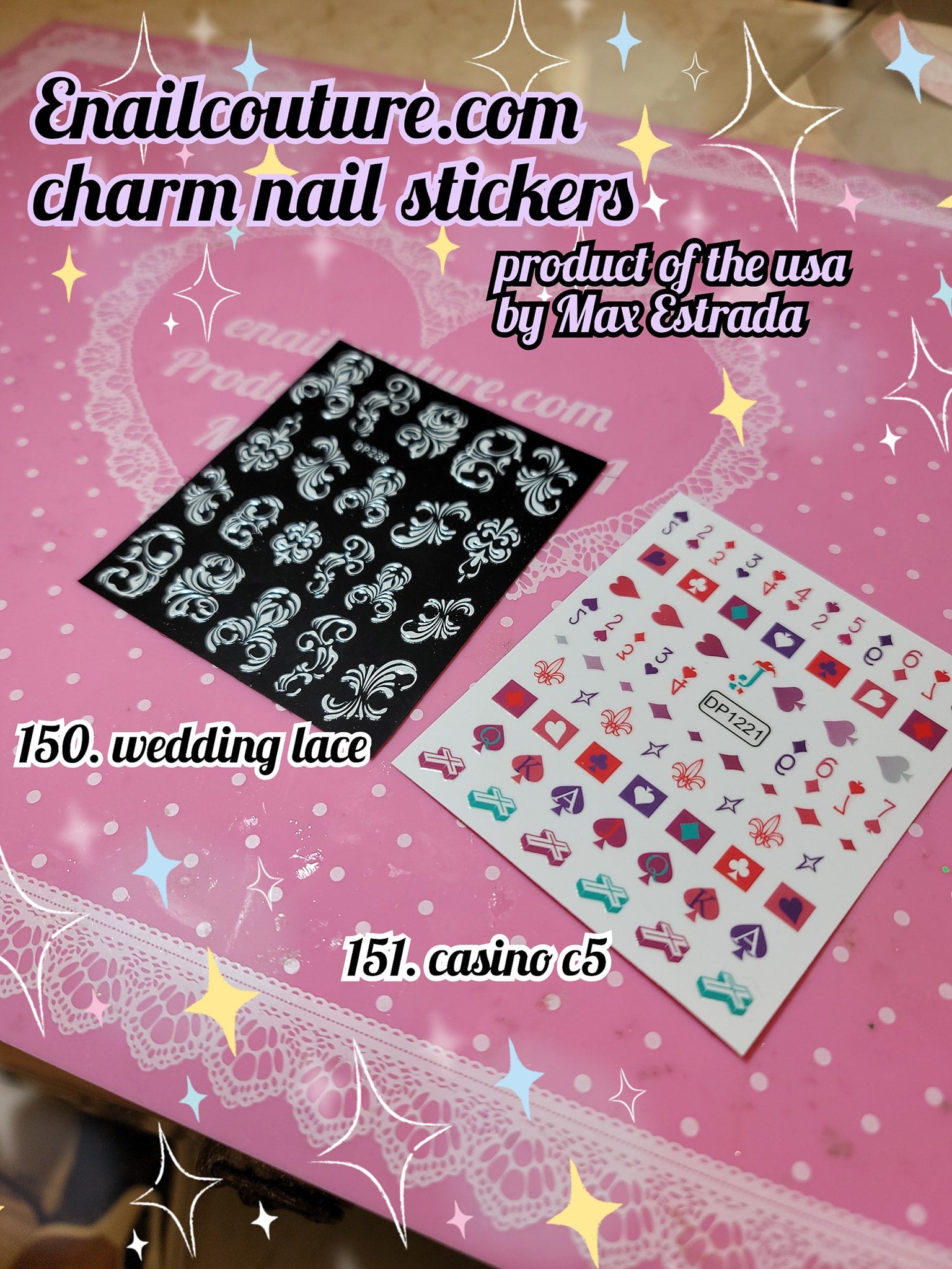 Charm Nail sticker, Page 2 (flat & 3D Self-AdhesiveNail Decals Leaf Nail Art Stickers Colorful Mixed Nail Decorations) #100-